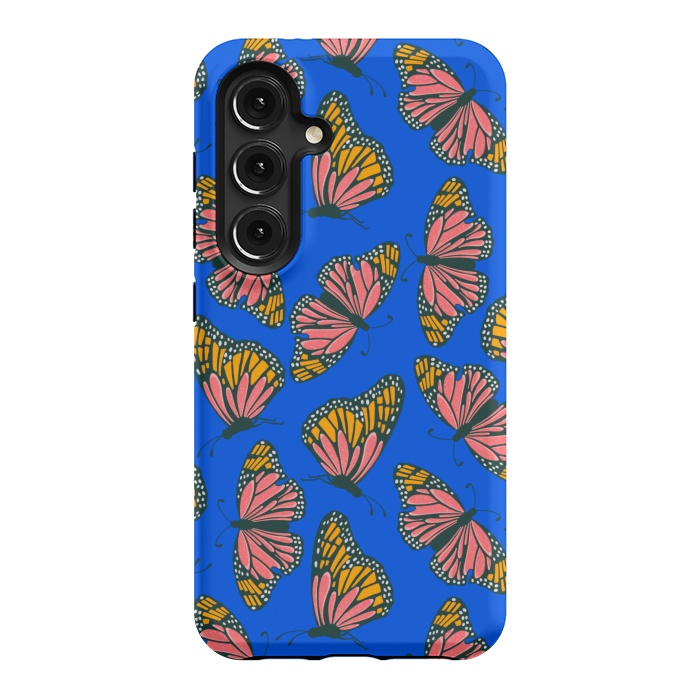 Galaxy S24 StrongFit Bright Butterflies by Tiny Thistle Studio