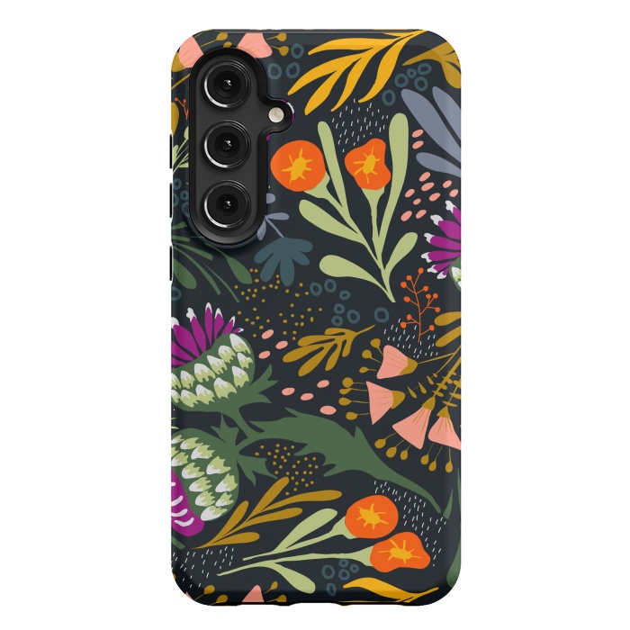 Galaxy S24 Plus StrongFit Thistles & Sprigs by Tiny Thistle Studio