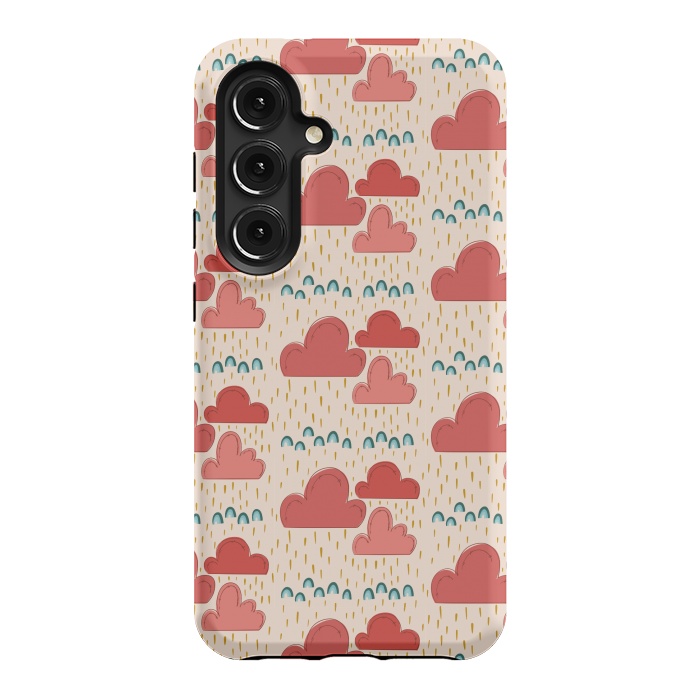 Galaxy S24 StrongFit Rainbows & Clouds by Tiny Thistle Studio