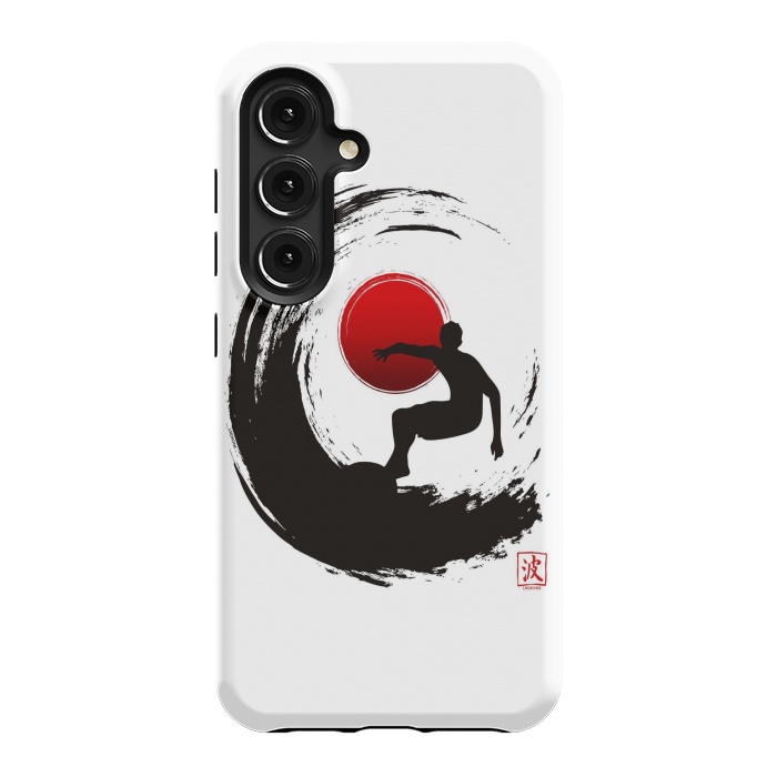 Galaxy S24 StrongFit Enso Surf Japanese black by LM2Kone