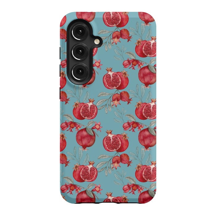 Galaxy S24 StrongFit Red fruits, light teal by Flowery Stories