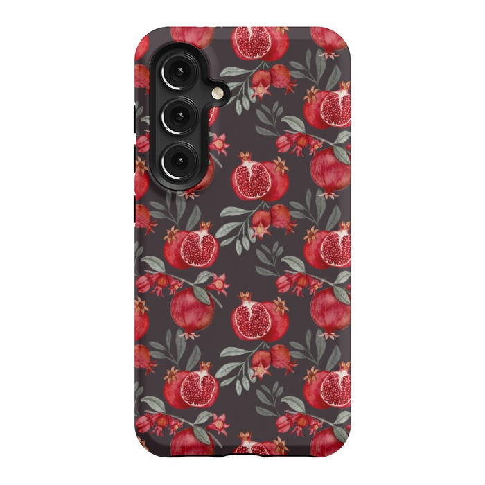 Galaxy S24 StrongFit Red fruits, black by Flowery Stories