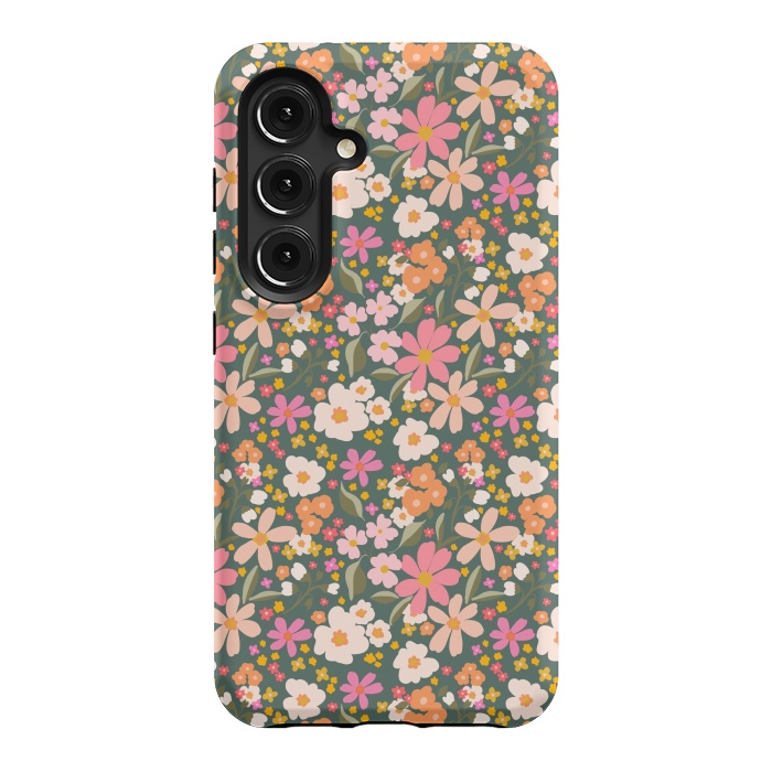 Galaxy S24 StrongFit Flowers green by Flowery Stories