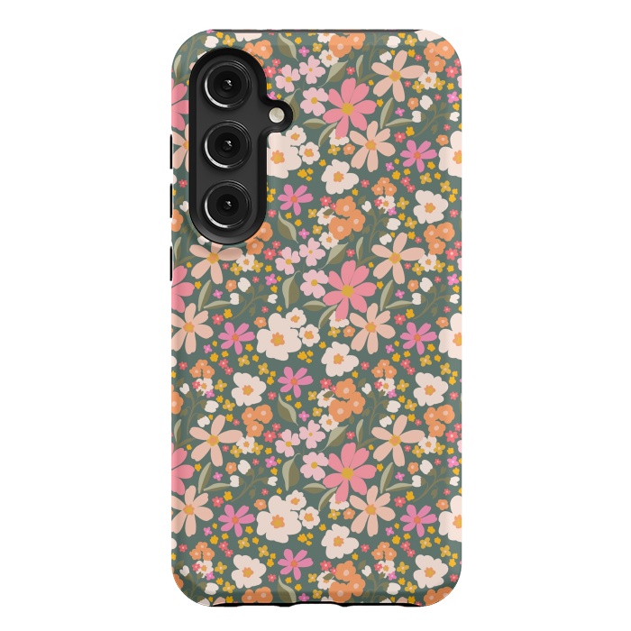 Galaxy S24 Plus StrongFit Flowers green by Flowery Stories