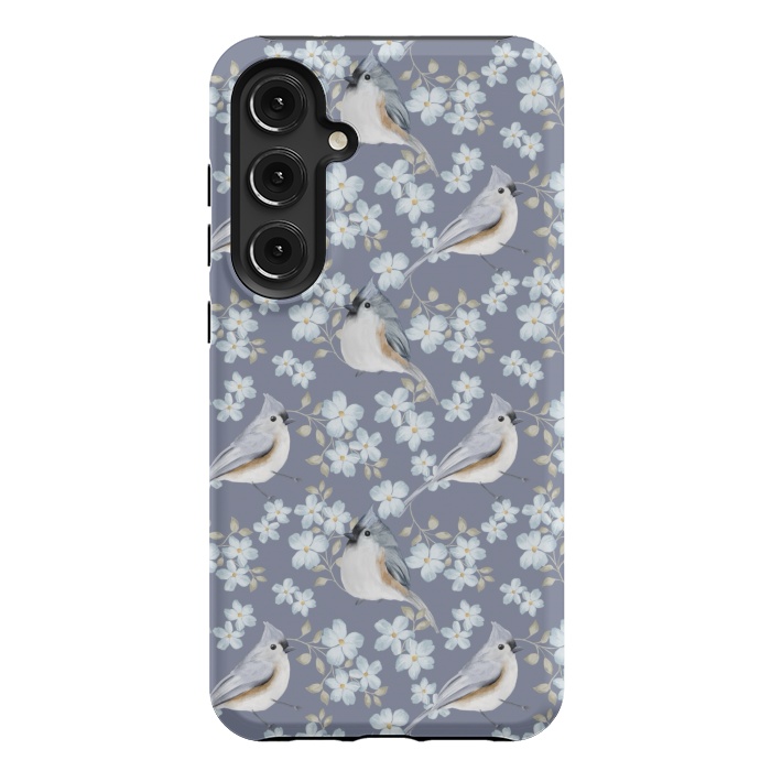 Galaxy S24 Plus StrongFit Birds purple by Flowery Stories
