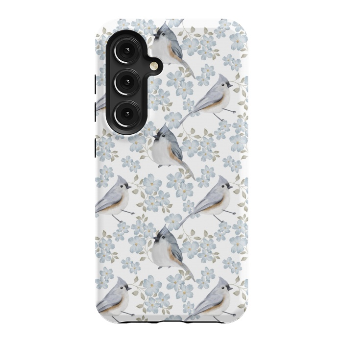 Galaxy S24 StrongFit Birds white by Flowery Stories