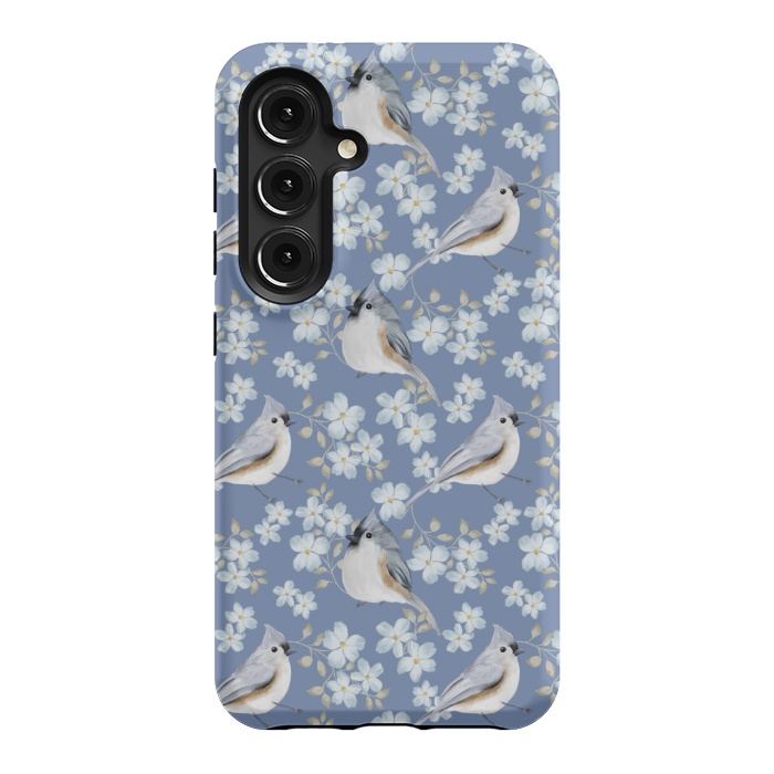 Galaxy S24 StrongFit Birds blue by Flowery Stories