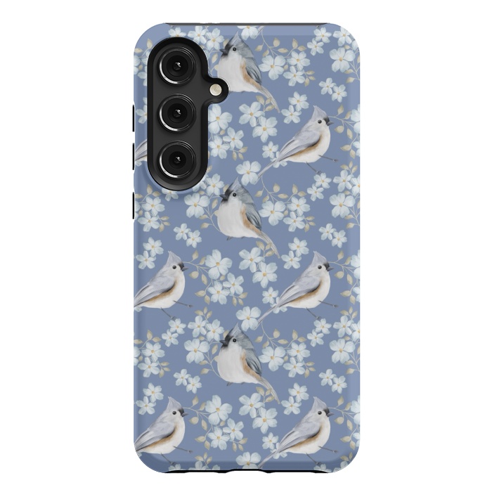 Galaxy S24 Plus StrongFit Birds blue by Flowery Stories