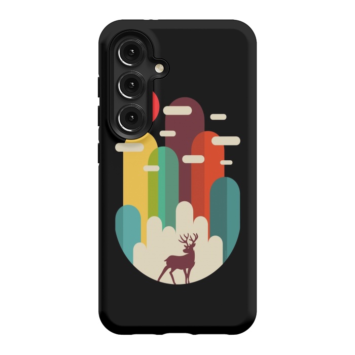 Galaxy S24 StrongFit Mountains Deer Minimalist by LM2Kone