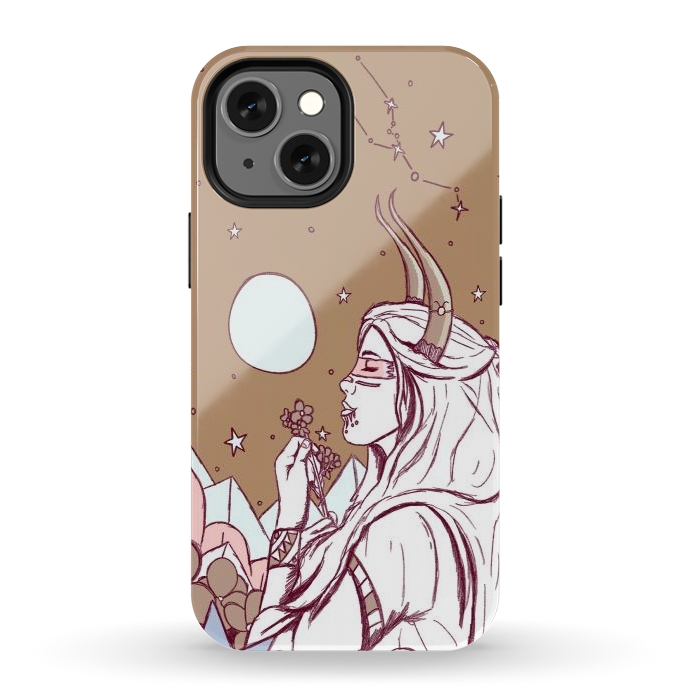 iPhone 13 mini StrongFit Taurus ghost girl by Steve Wade (Swade)