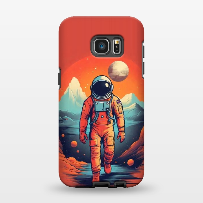 Galaxy S7 EDGE StrongFit Solitude Astronaut by JohnnyVillas