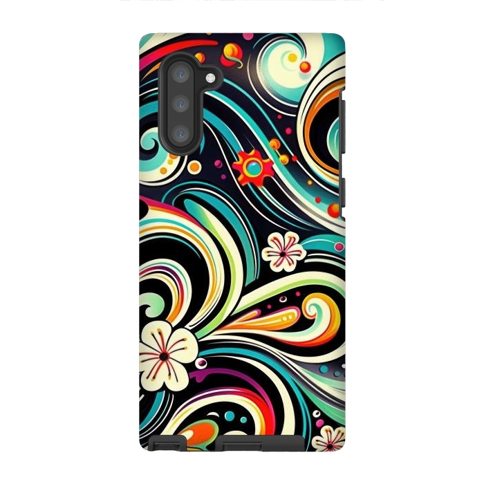 Galaxy Note 10 StrongFit Retro Whimsical Floral Pattern by Texnotropio