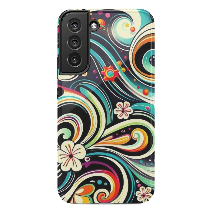 Galaxy S22 plus StrongFit Retro Whimsical Floral Pattern by Texnotropio
