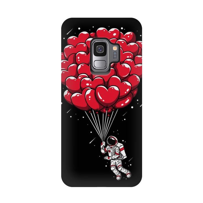 Galaxy S9 StrongFit Heart Balloon Astronaut by LM2Kone