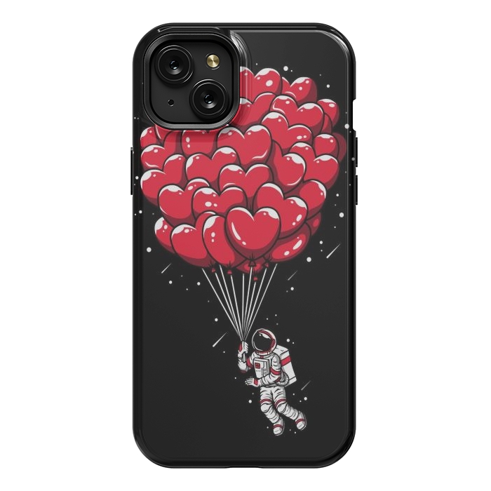 iPhone 15 Plus StrongFit Heart Balloon Astronaut by LM2Kone