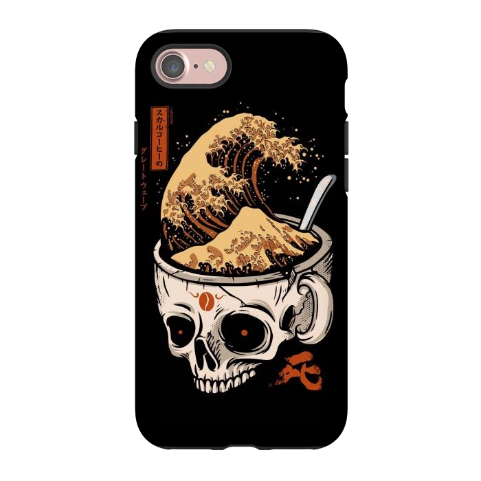 iPhone 7 StrongFit The Great Wave of Skull Coffee by LM2Kone