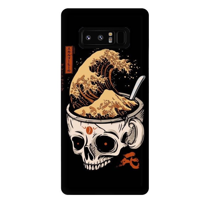 Galaxy Note 8 StrongFit The Great Wave of Skull Coffee by LM2Kone
