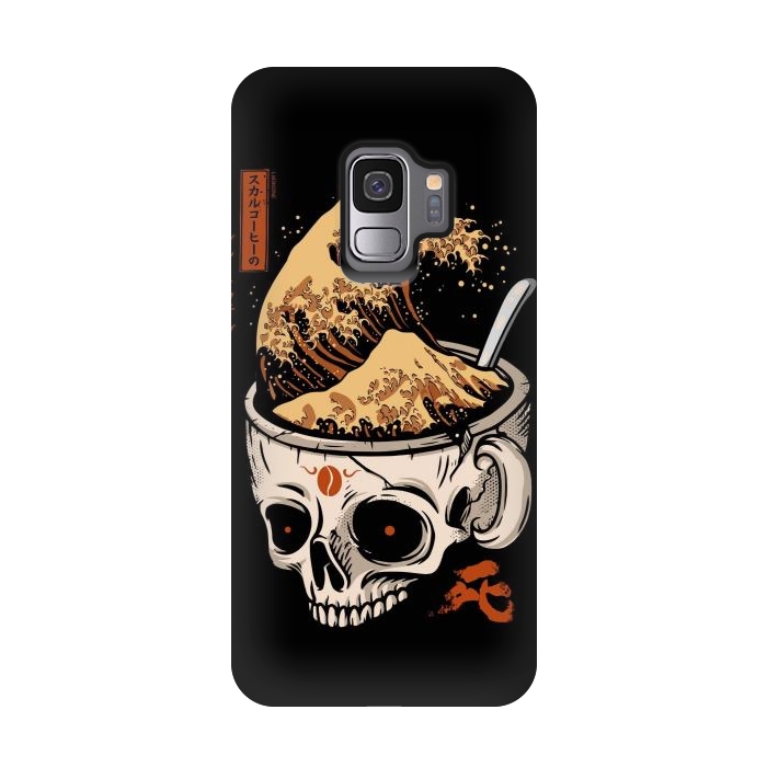 Galaxy S9 StrongFit The Great Wave of Skull Coffee by LM2Kone