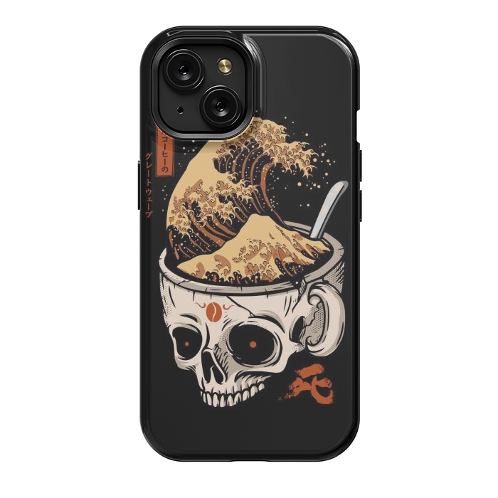 iPhone 15 StrongFit The Great Wave of Skull Coffee by LM2Kone