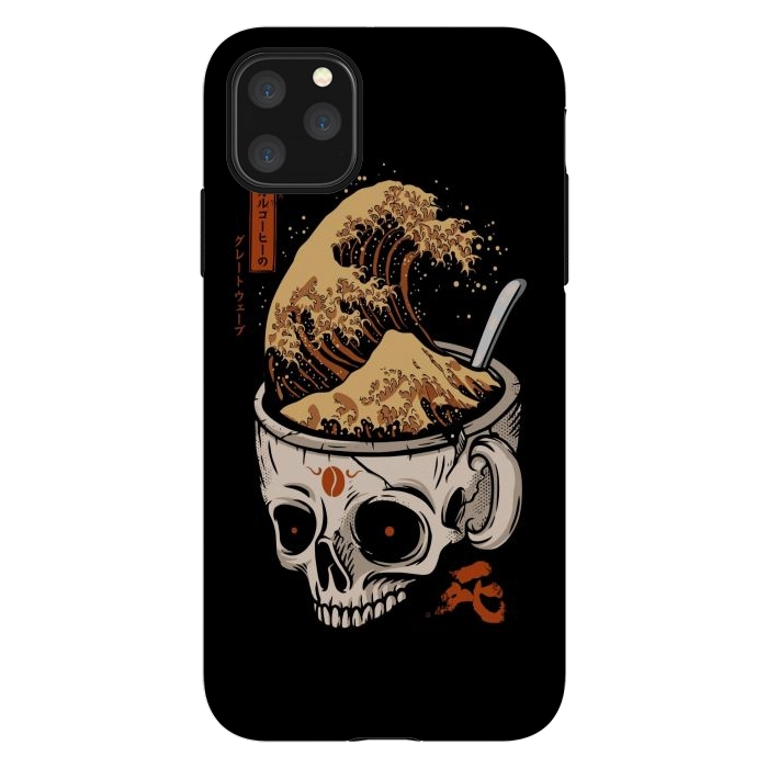 iPhone 11 Pro Max StrongFit The Great Wave of Skull Coffee by LM2Kone