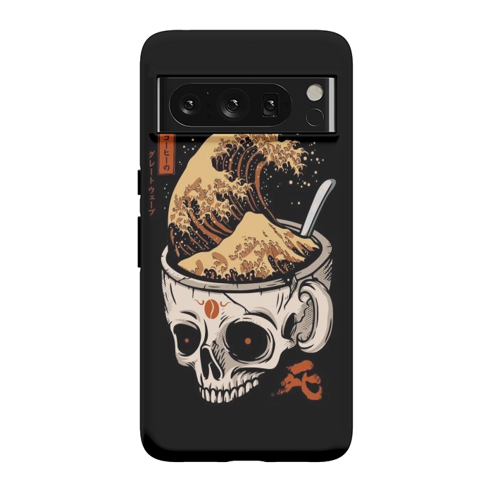 Pixel 8 Pro StrongFit The Great Wave of Skull Coffee by LM2Kone