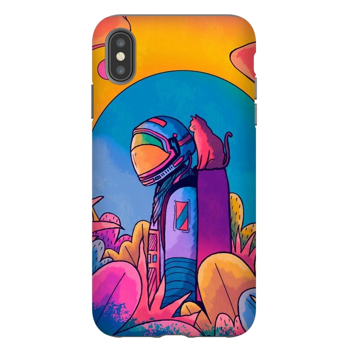 iPhone Xs Max StrongFit The astronaut and cat by Steve Wade (Swade)
