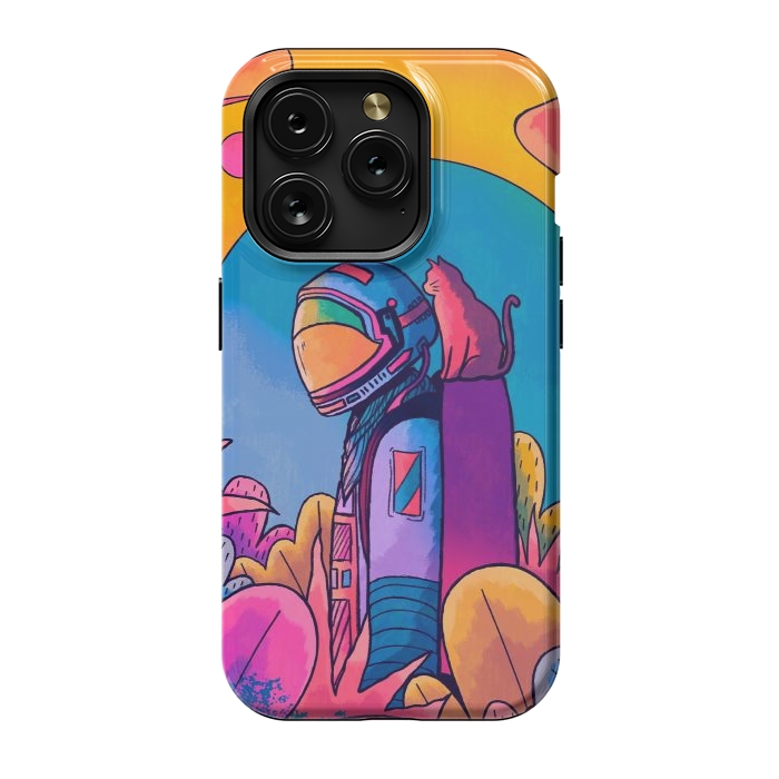 iPhone 15 Pro StrongFit The astronaut and cat by Steve Wade (Swade)