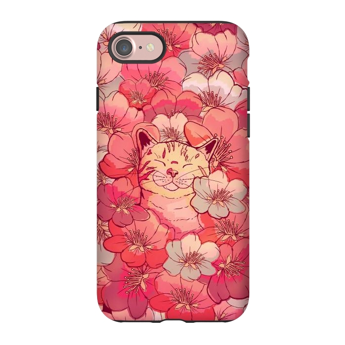 iPhone 7 StrongFit The cherry blossom cat by Steve Wade (Swade)
