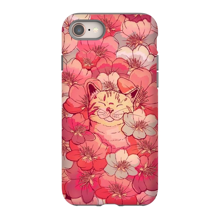 iPhone 8 StrongFit The cherry blossom cat by Steve Wade (Swade)