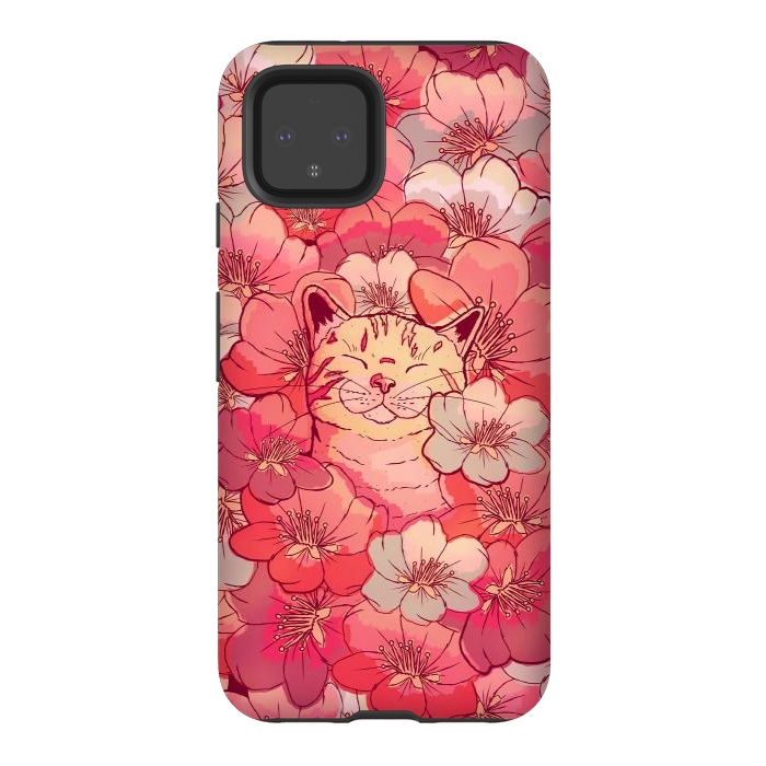 Pixel 4 StrongFit The cherry blossom cat by Steve Wade (Swade)