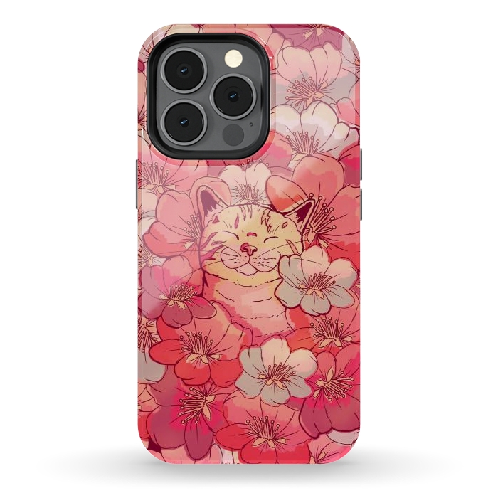 iPhone 13 pro StrongFit The cherry blossom cat by Steve Wade (Swade)