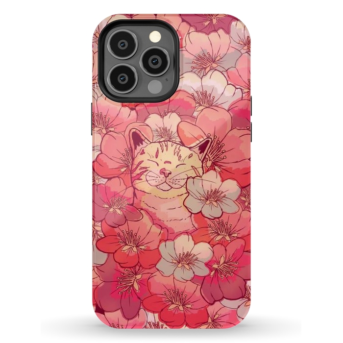 iPhone 13 Pro Max StrongFit The cherry blossom cat by Steve Wade (Swade)