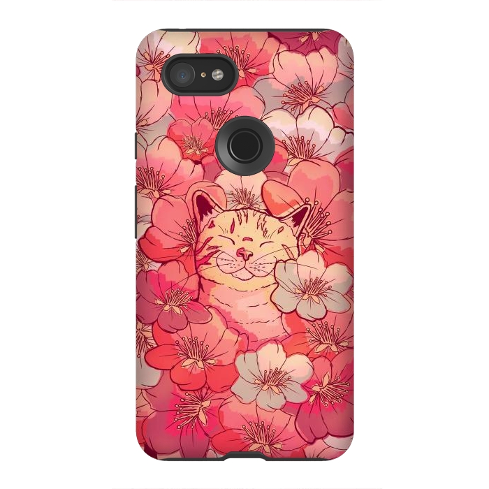 Pixel 3XL StrongFit The cherry blossom cat by Steve Wade (Swade)