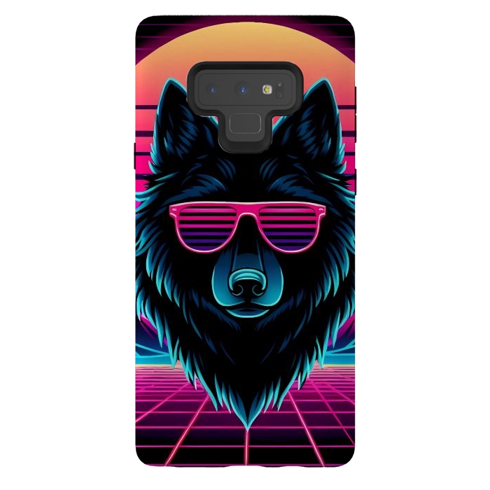 Galaxy Note 9 StrongFit Neon Black Wolf by JohnnyVillas