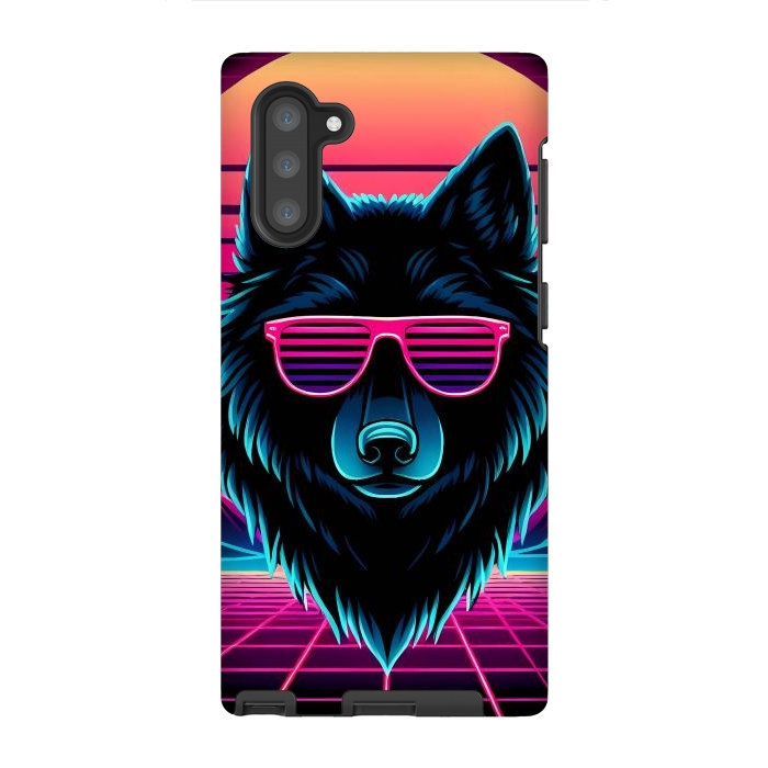 Galaxy Note 10 StrongFit Neon Black Wolf by JohnnyVillas