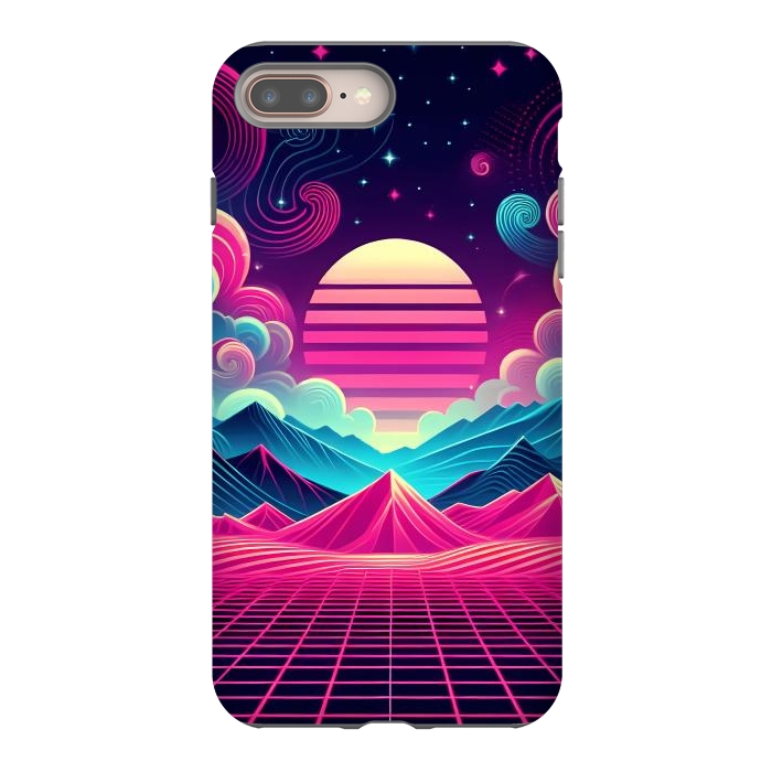 iPhone 7 plus StrongFit Sunset Neon Peaks by JohnnyVillas