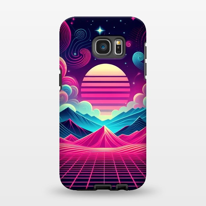 Galaxy S7 EDGE StrongFit Sunset Neon Peaks by JohnnyVillas