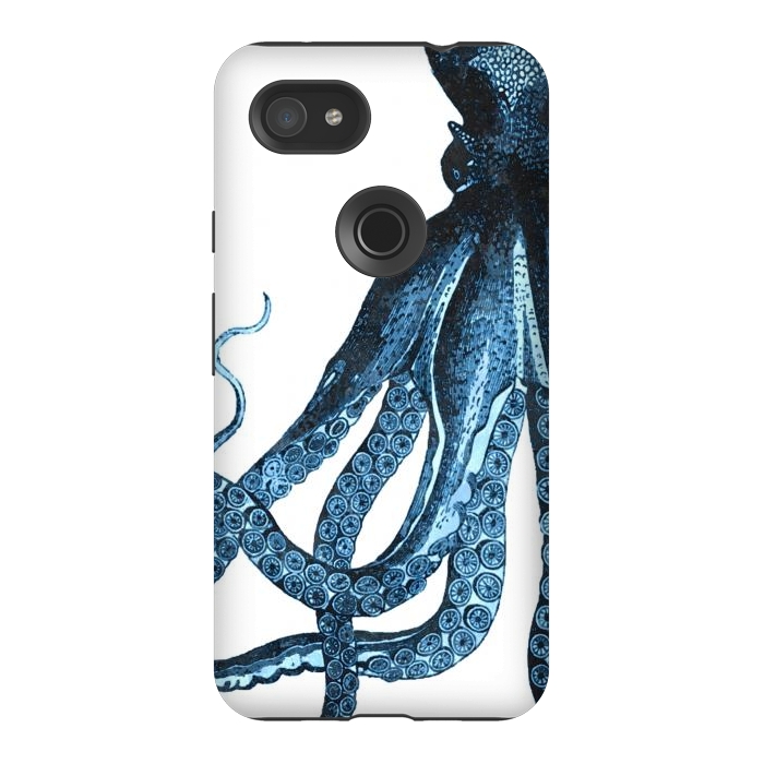 Pixel 3AXL StrongFit Blue Octopus Illustration by Alemi