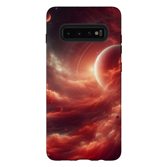 Galaxy S10 plus StrongFit Red Universe by JohnnyVillas