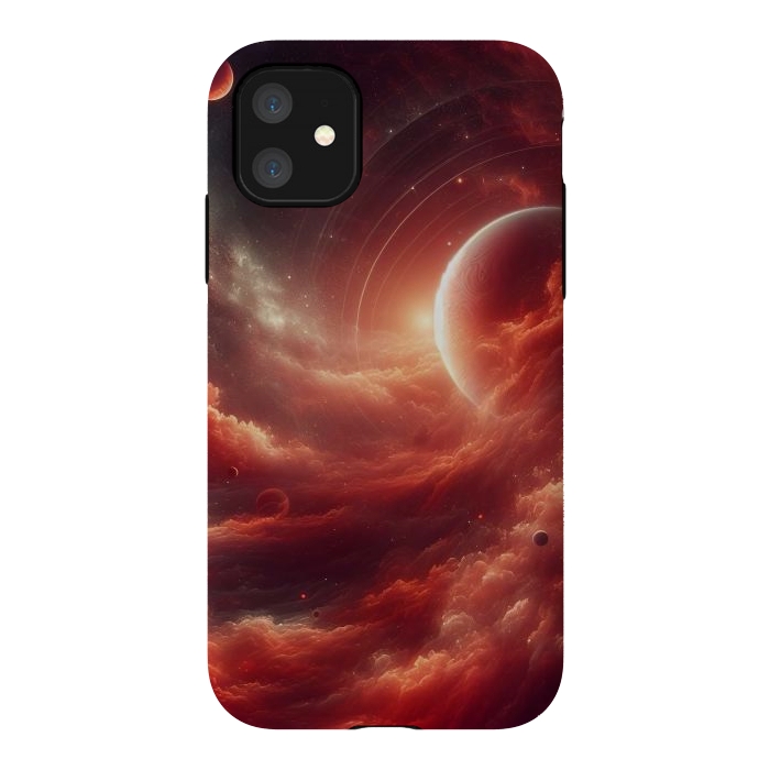 iPhone 11 StrongFit Red Universe by JohnnyVillas