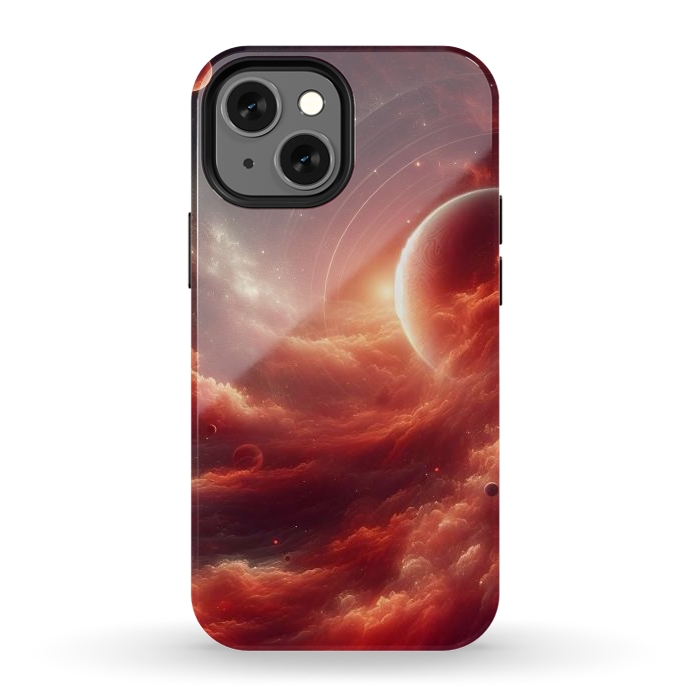 iPhone 12 mini StrongFit Red Universe by JohnnyVillas