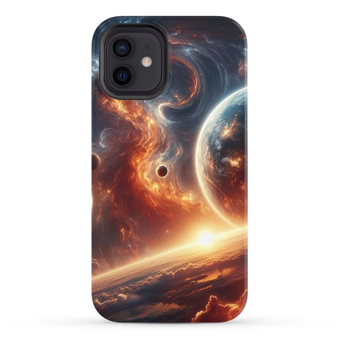iPhone 12 StrongFit Fire Sunset Universe by JohnnyVillas