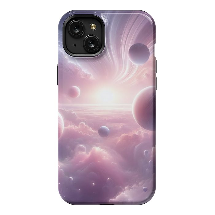 iPhone 15 Plus StrongFit Lavender Universe by JohnnyVillas