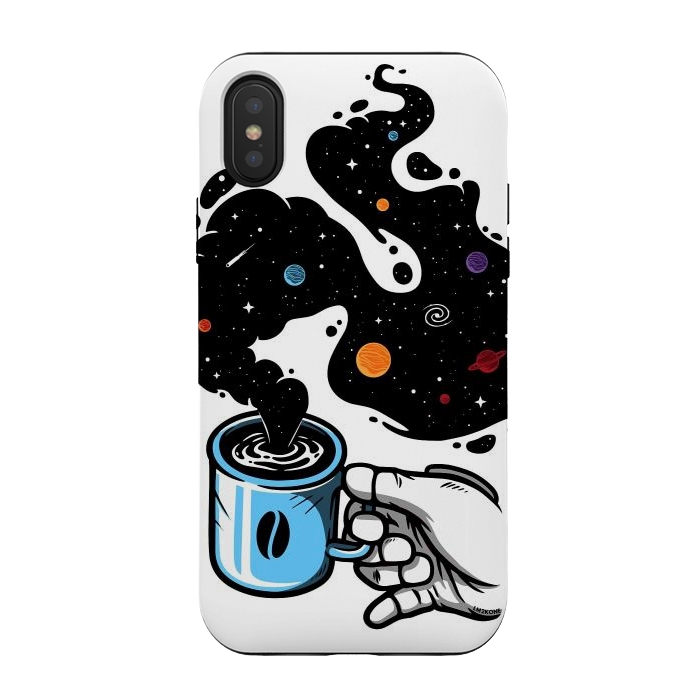 iPhone Xs / X StrongFit Space Coffee by LM2Kone