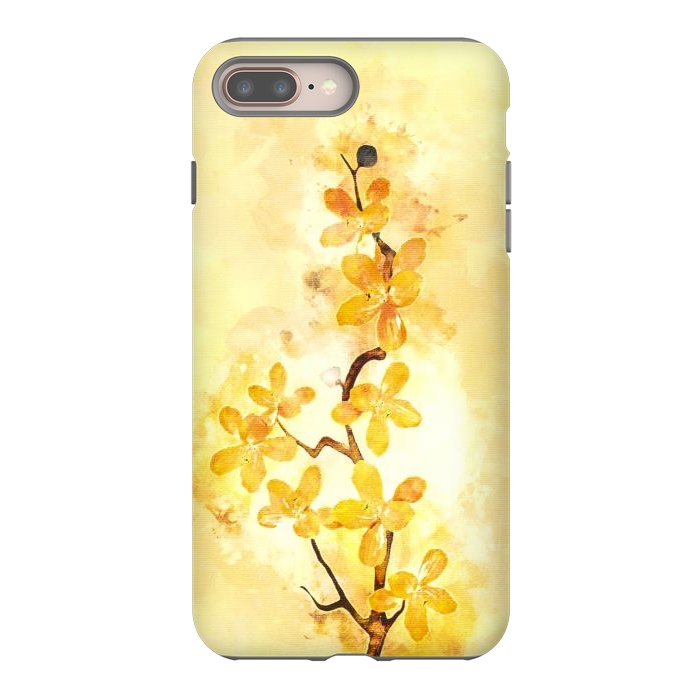 iPhone 7 plus StrongFit Yellow Tropical Branch by Creativeaxle
