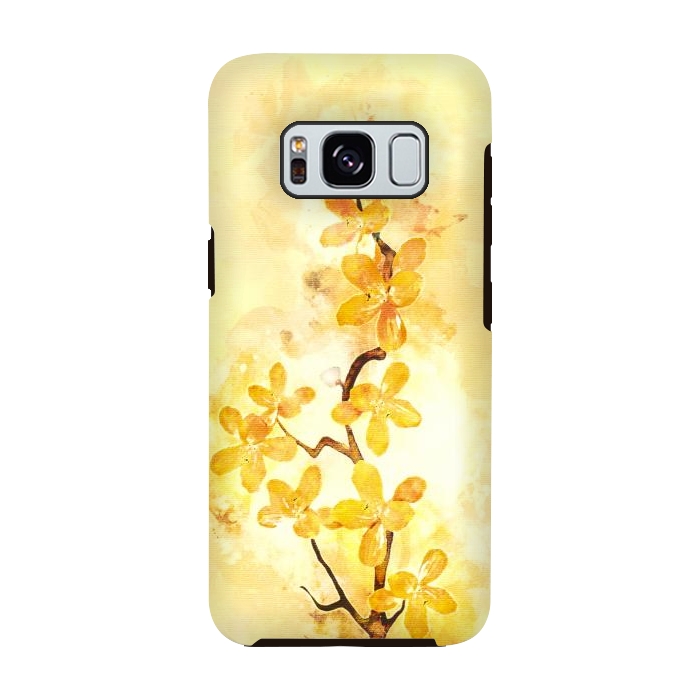Galaxy S8 StrongFit Yellow Tropical Branch by Creativeaxle