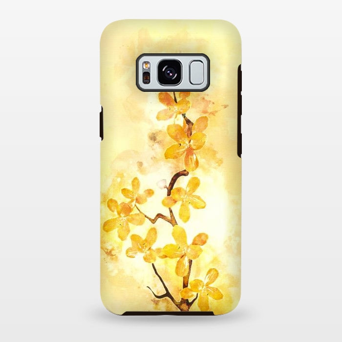 Galaxy S8 plus StrongFit Yellow Tropical Branch by Creativeaxle