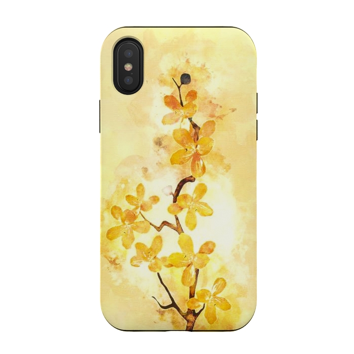 iPhone Xs / X StrongFit Yellow Tropical Branch by Creativeaxle
