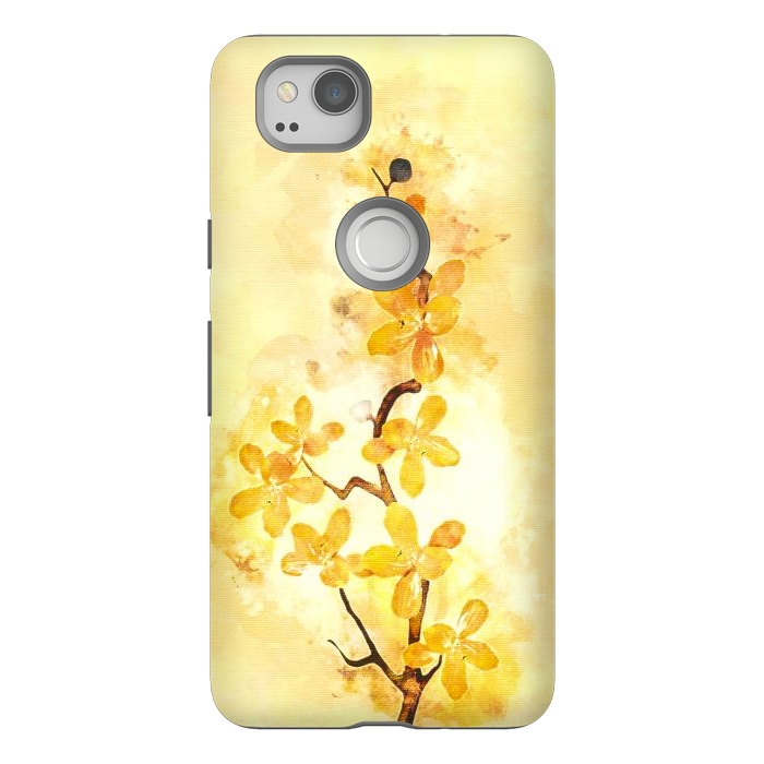 Pixel 2 StrongFit Yellow Tropical Branch by Creativeaxle