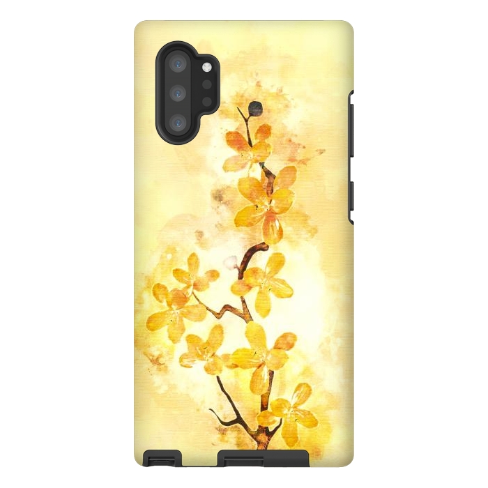 Galaxy Note 10 plus StrongFit Yellow Tropical Branch by Creativeaxle